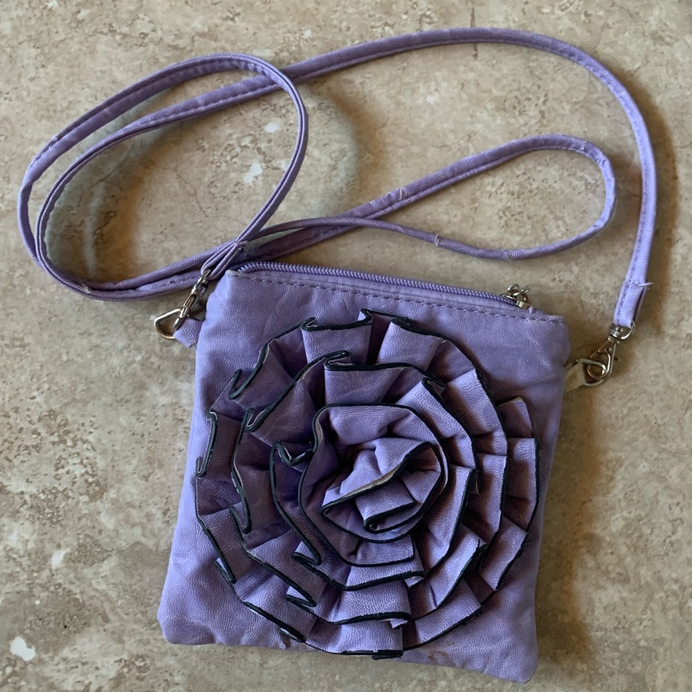 purple cross body bag
